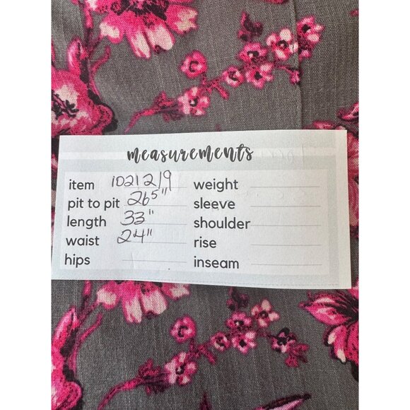 Torrid Plus Size 3X Floral Sleeveless Blouse Gray Pink - Picture 9 of 16